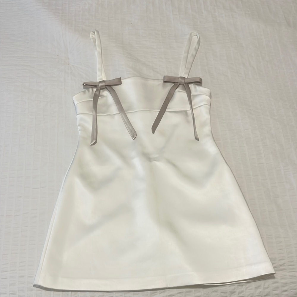 Zara White Mini Dress Bows